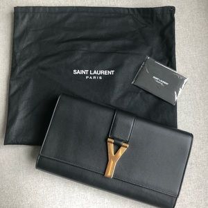 YSL Black Classic Linge Clutch
